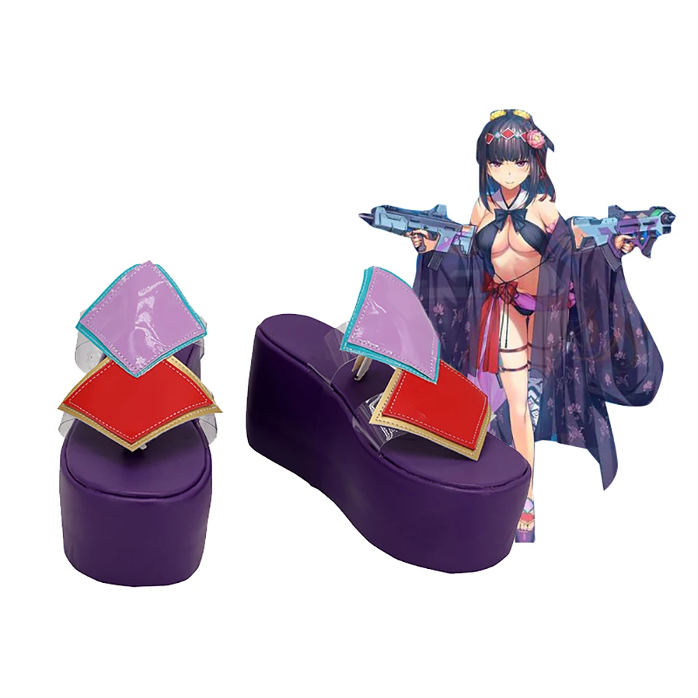 

FGO Osakabehime Shoes Cosplay Fate Grand Order Osakabehime SwimSuit Cosplay Shoes Purple Sandals Custom Made