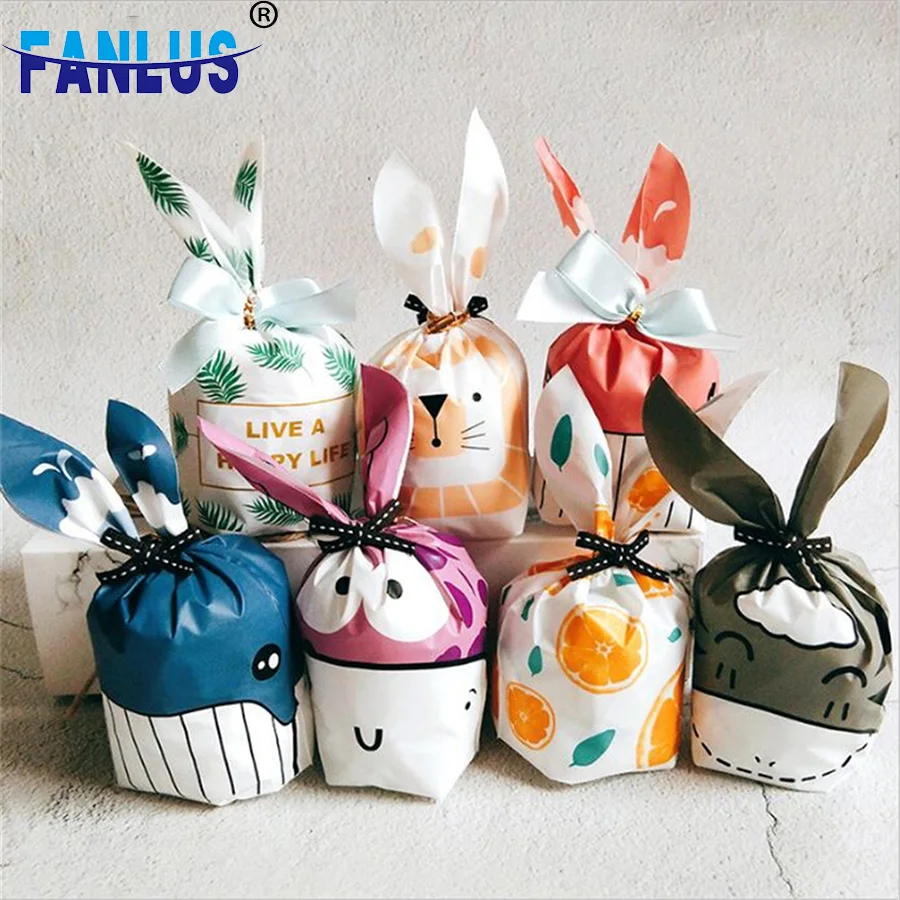 FANLUS 10/30/50 шт конфеты сумки в форме милых заячьих ушек Спальные мешки для печенья