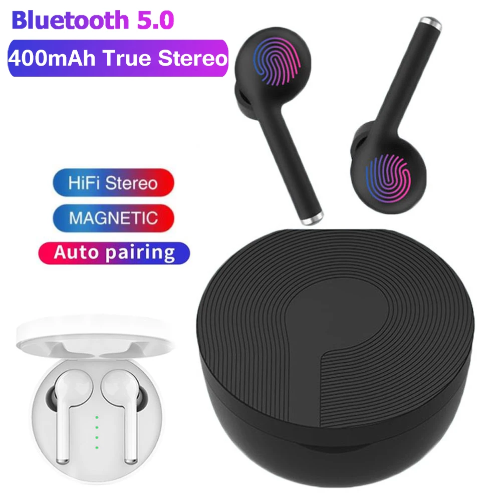 TW40 TWS Wireless Earphones With Microphone Handsfree Bluetooth Headphone for iPhone Huawei Finger Touch Sport Bluetooth Earbuds