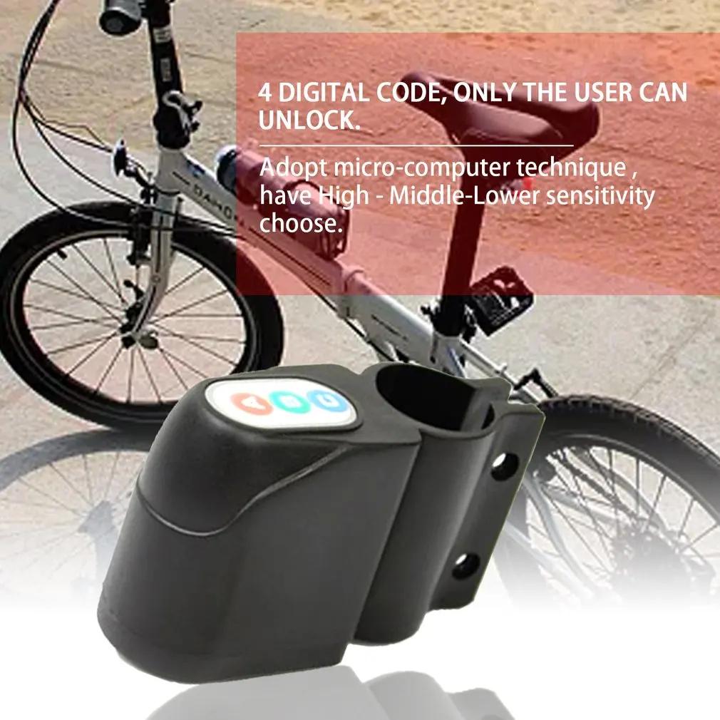 2019 Newest Bike Bicycle Cycling Security Waterproof Password Alarm Anti-theft Lock more than 105db