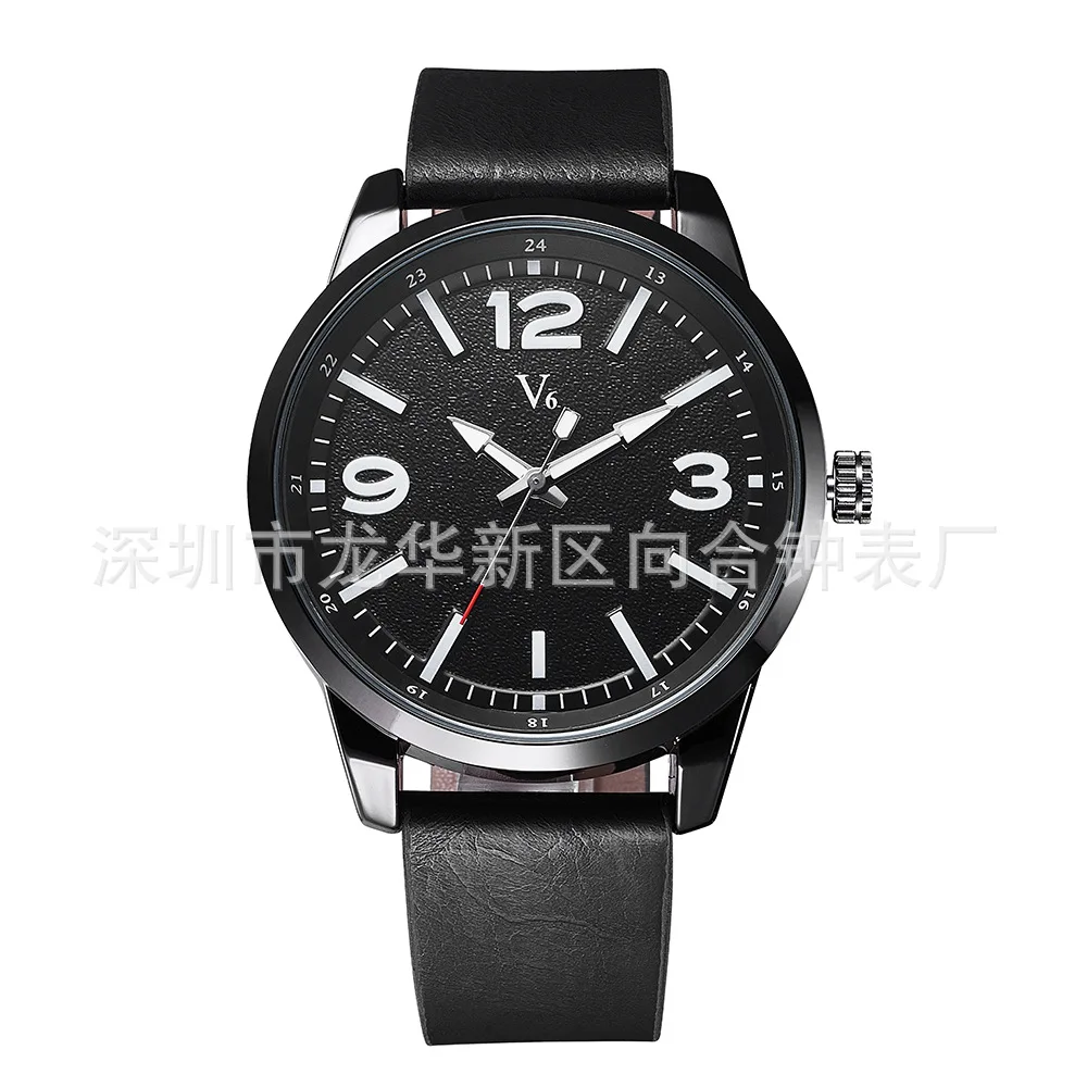 

V6-B011 COUPLE'S Watch Quartz Waterproof Leather Strap Watch Man's And WOMAN'S Watch