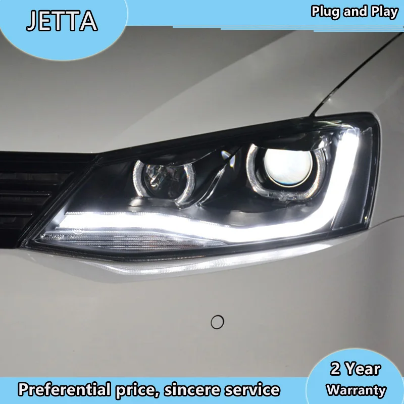 Автомобильный Стайлинг для VW Jetta фары 2012- Jetta светодиодные фары GIT фара ангельские глазки светодиодные drl H7 hid R20 Биксеноновые линзы
