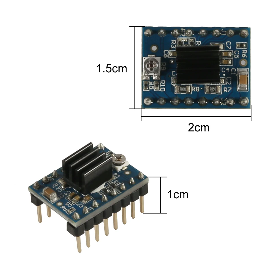 3D-принтеры StepStick DRV8825 A4988 Драйвер шагового двигателя постоянного тока с радиатором Перевозчик Reprap 4-слойные PCB пандусы заменить A4988 драйвер