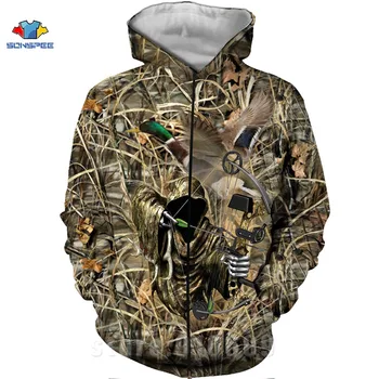 

Winter Hide Hunter Zip Hoodie Hot Sales Shooting Game Hoody 3D Print Harajuku Deer Hunting Hoodie Camo Sweatshirt Weeds Zipper