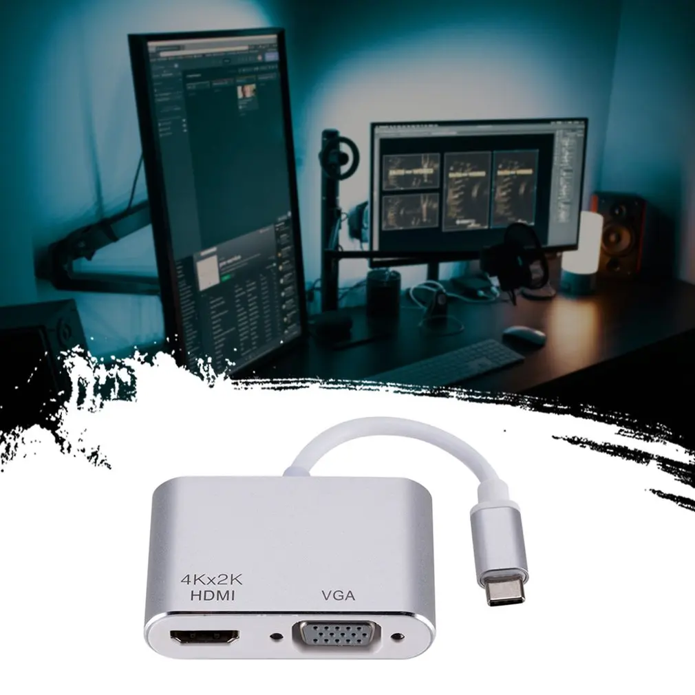 Тип C HDMI конвертер Поддержка 4k USB-C VGA порт адаптер концентратор HDMI адаптер концентратор для ноутбука телевидения