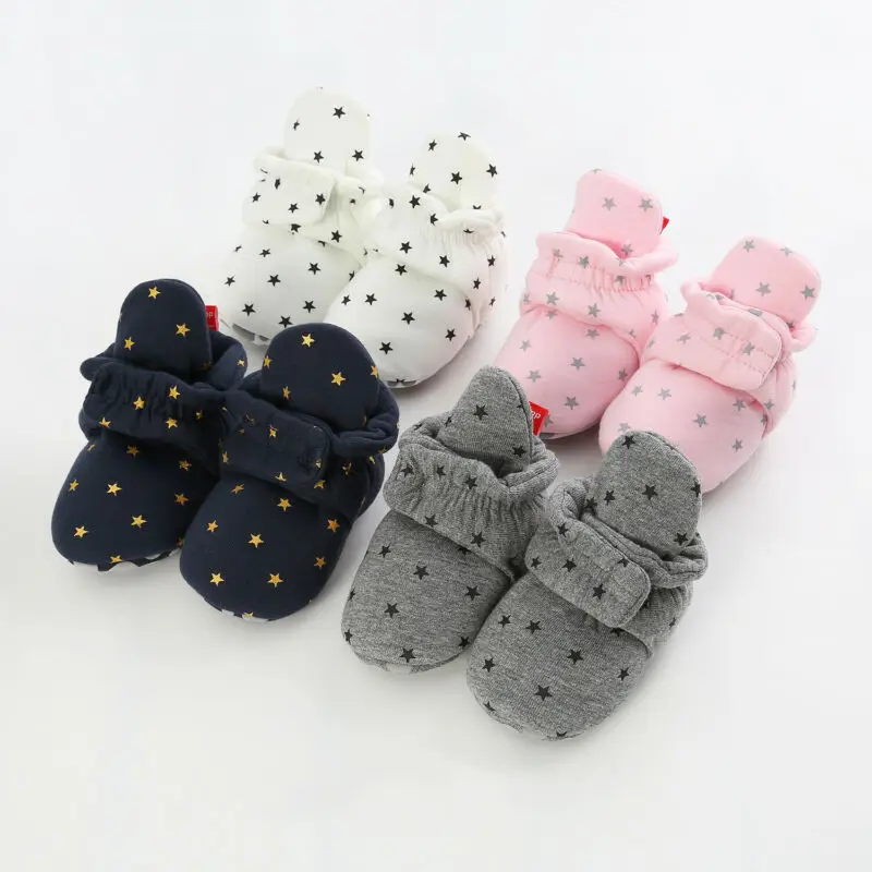 

Pudcoco Newborn Baby Socks Shoes Boy Girl Star Toddler First Walkers Booties Cotton Soft