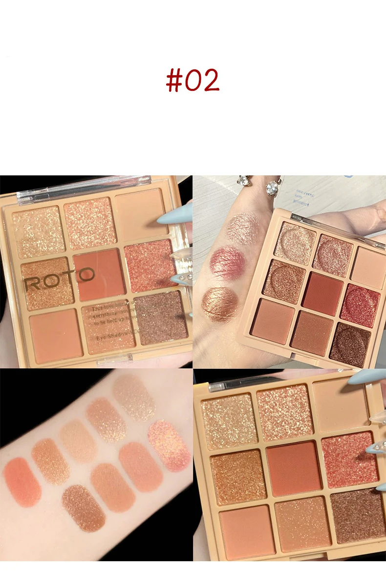 Палетка супер нюдовых и матовых теней для век, 9 цветов, стойкие ...