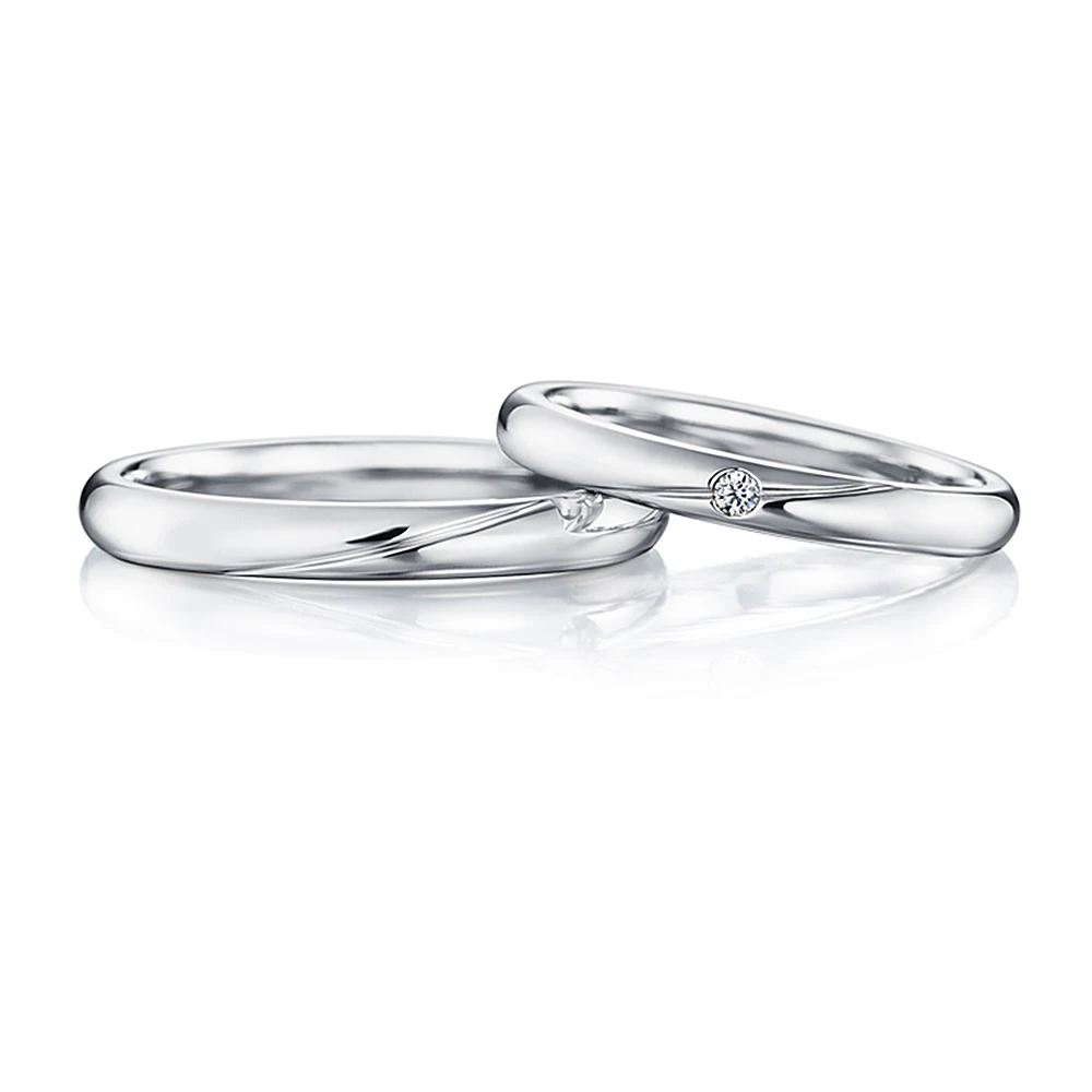 18K White Gold AULEEZE 18 К желтое золото AU750 обручальное кольцо Сертифицированный натуральный самоцвет ювелирный изделия классические парные кольца для влюбленных - Цвет камня: 18K White Gold