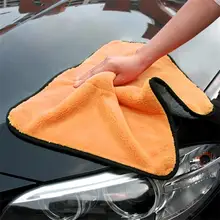 Микрофибра новая 40 см x 29 см супер толстый плюш микрофибра автомобиля чистящие салфетки полотенца зеленый/оранжевый бытовой мыть ткань