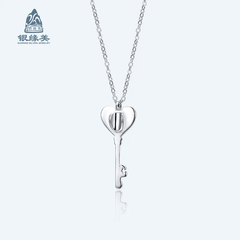 

Yinyuanmei S925 Fine Silver Heart Shape Korean-style Necklace Ornament Jewelry South Korea Choker