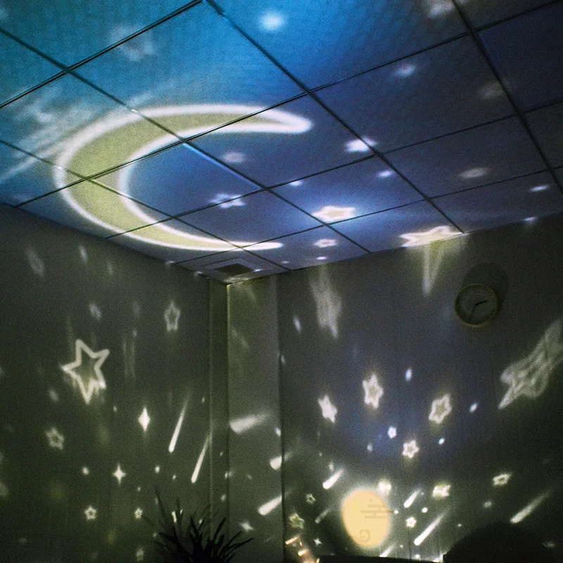 

Starry Sky Projector Rotate Star Moon Ocean LED Bedroom Atmospheres Night Light VJ-Drop