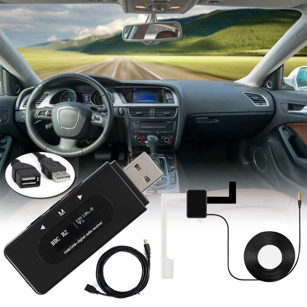 Стандартный+ ETSI TS102 563 DAB Автомобильный цифровой радио fm-передатчик+ 3 М антенна OLED авто для оригинального автомобиля радиоусилитель
