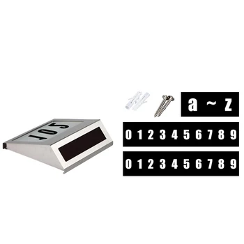 

House Numbers Solar Powered Address Numbers Sign for Houses Stainless Steel House Number Plaque Light Up for Outdoor Yard Street