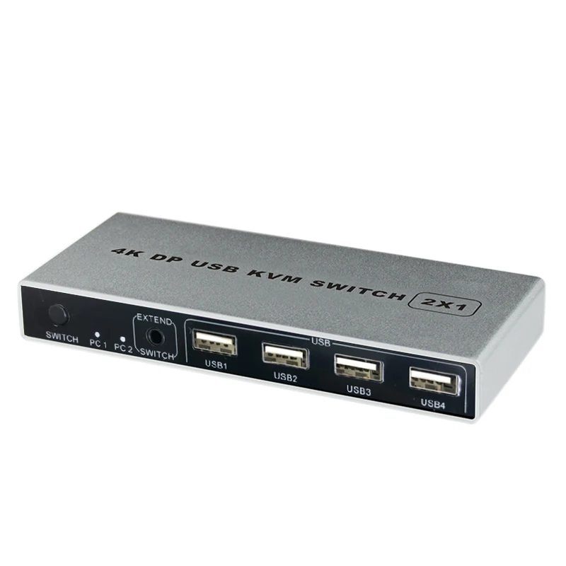 Порт дисплея KVM переключатель 4K/60Hz Двойной DP 1 2 коммутатор в 4 Out для совместного