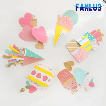 

6pcs/lot Colorful Cake Wedding Invitations Card Rose Love Heart Greeting Cards Customize with Ribbon Wedding Party Supplies