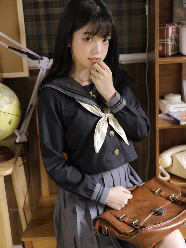 

japanese fashion JK Uniform Skirt Genuine Original Japanese Sailor Suit Women's Suit Student Uniform School Uniform