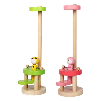 

Kids Wood Clown Jumping Educational Toys for Children Montessori High Jump Doll Interactive Game Toys Home Leisure IQ Training