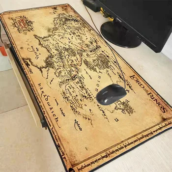 

lord of the rings map Extended Gaming Mouse Pad Mat Stitched Edges Waterproof Wide & Long Rubber Mousepad Keyboad Mat