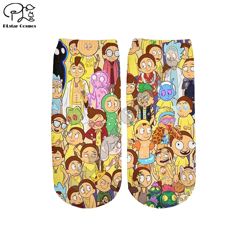 

PLstar Cosmos rick and morty Socks 3D Printed Women/men/boy/girl Cartoon Socks Summer Autumn Funny Short Ankle Socks Style-1