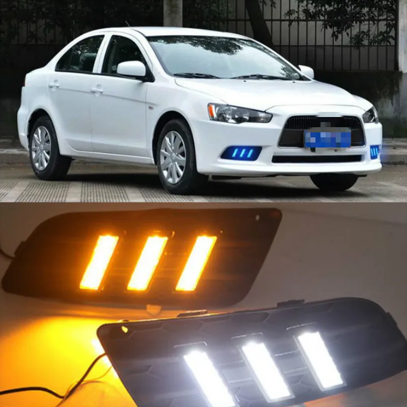 Для Mitsubishi Lancer EX 2013-2014 с динамическим движущимся желтым поворотным сигналом