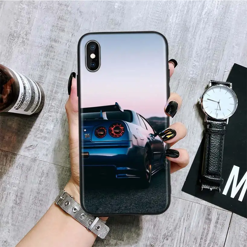 Спортивный автомобиль черный чехол для телефона Apple IPhone 11 Pro XS MAX XR 7 8 6 6S Plus X 10 Ten 5 5S SE Coque Shell