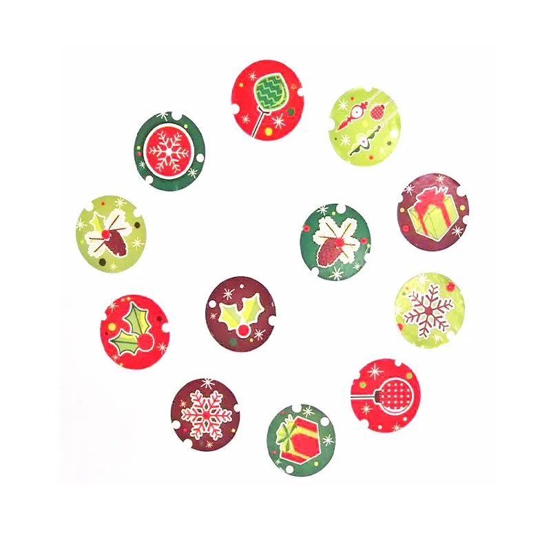 

120pcs/lot Round Christmas Gift Box Party Baking Cake Decoration Scrapbook Window Kids Snowflake Sticker Sealing Label
