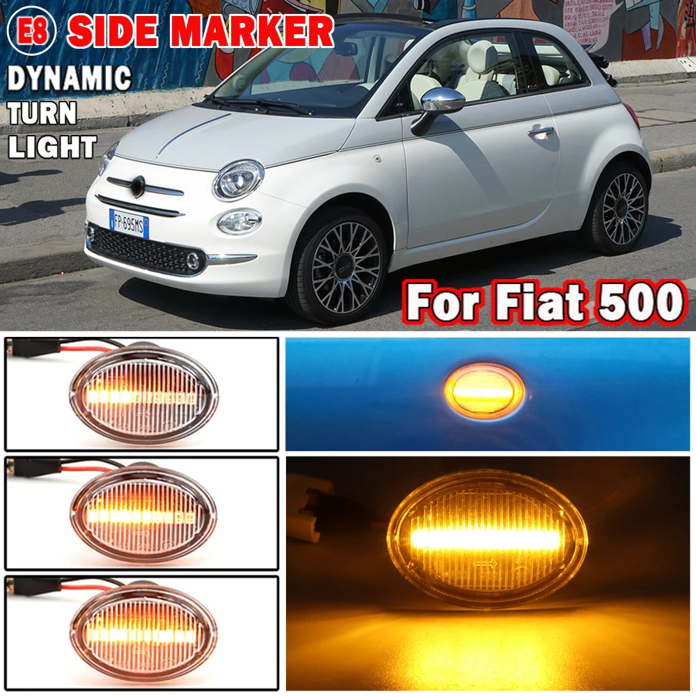 For Fiat 500 500C 500L Ford KA Lancia Lybra Ypsilon Maserati GranCabrio  Alfa 4C LED Dynamic Side Marker Turn Signal Light - AliExpress, image size:1000x1000
