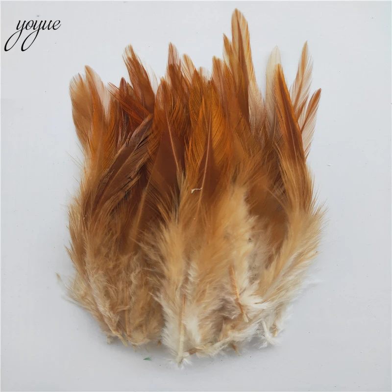 YOYUE 100 шт/партия красивое куриное перо 10-15 см/4-6 дюймов петушиные перья для рукоделия DIY Ювелирные изделия Аксессуары Плюмы - Цвет: natural color