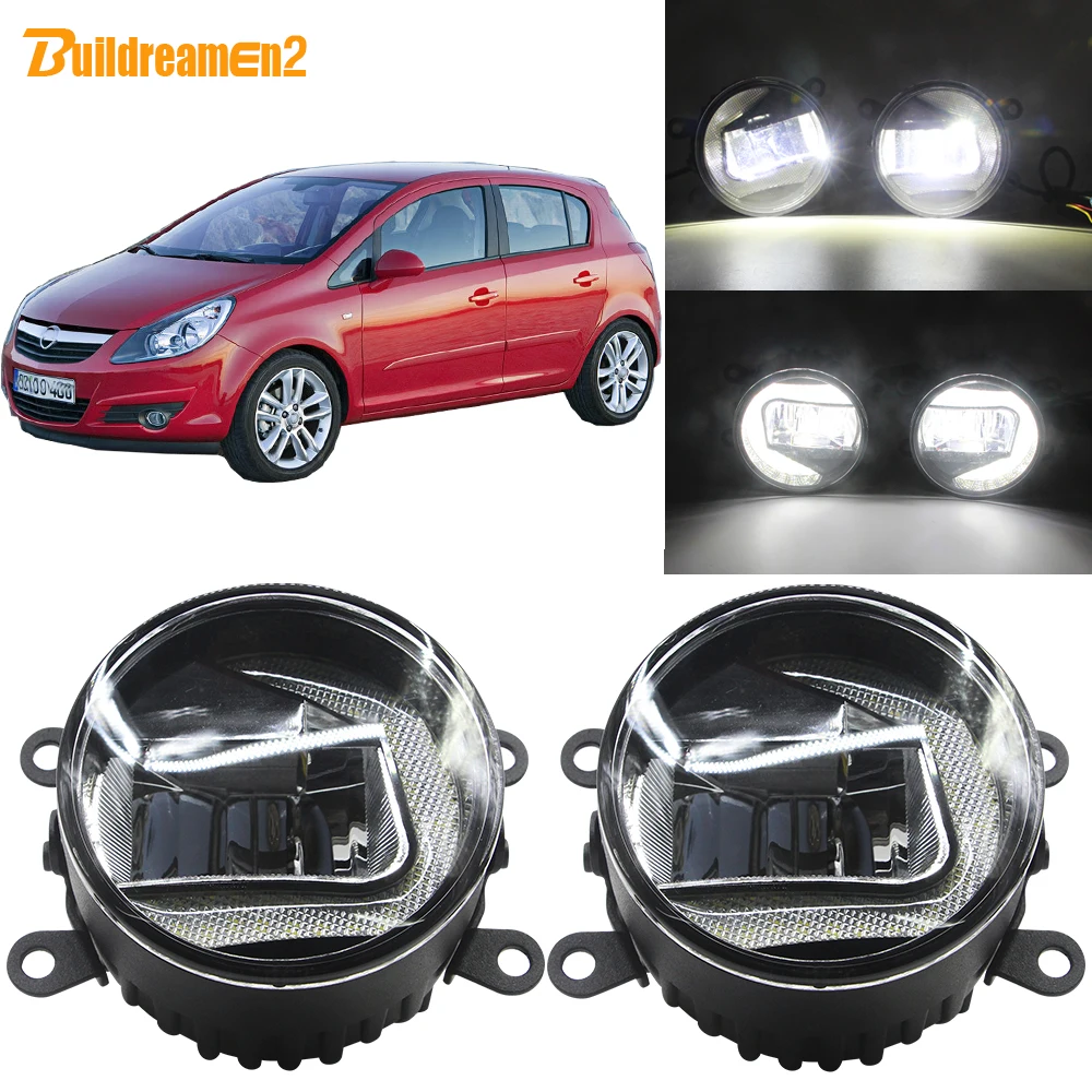 Buildreamen2 для Opel Corsa D хэтчбек 2007-2015 Автомобильный светодиодный проектор туман