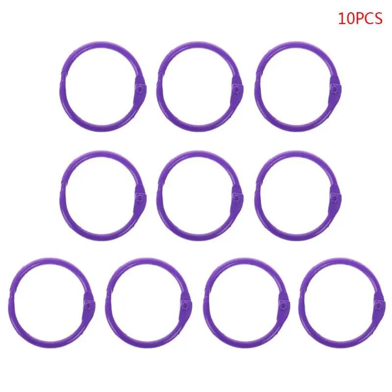 10pcs Metal Loose Leaf Binder Ring Book Hoops DIY Albums School Office Supplies Craft W91A - Цвет: PL