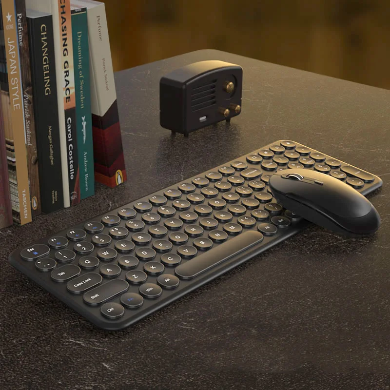 keyboard mouse 2 2,4G Беспроводная Бесшумная клавиатура эргономичная мышь круглая клавиатура игровая мышь для Macbook Pro lenovo компьютерная клавиатура мышь - Цвет: keyboard mouse 2