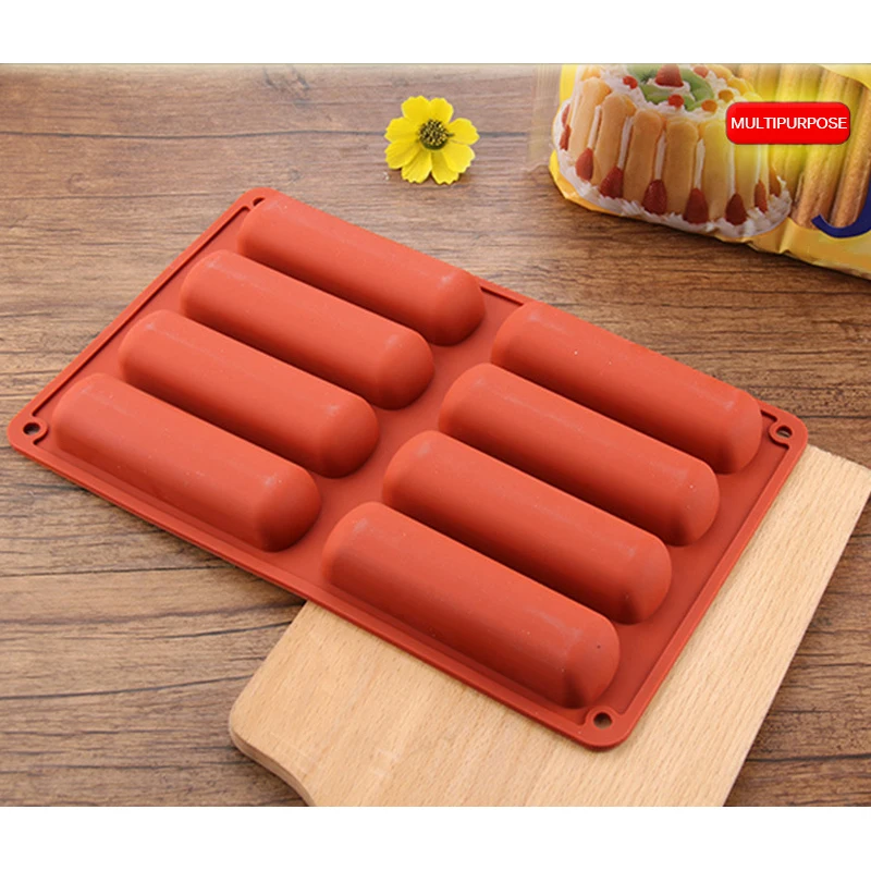 8 Hole Finger Shape Cylinder Silicone Ice Cube Mould Cookies Cream Chocolate Baking Mold Kitchen Tool | Дом и сад