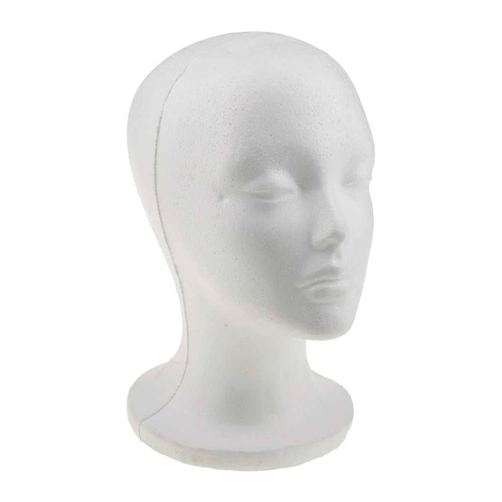 1pcs Wig Stand Styrofoam Foam Mannequin Female Head Model Dummy Wig Glasses Cap Hat Display Stand Wig Head Stand Pretty