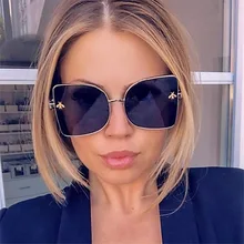 ^*Best Offers Feishini Butterfly jewelry Brand Designer Sunglasses Ladies Oversized Red Lens Fashion Pink Mirror Women Vintage Metal Eyewear