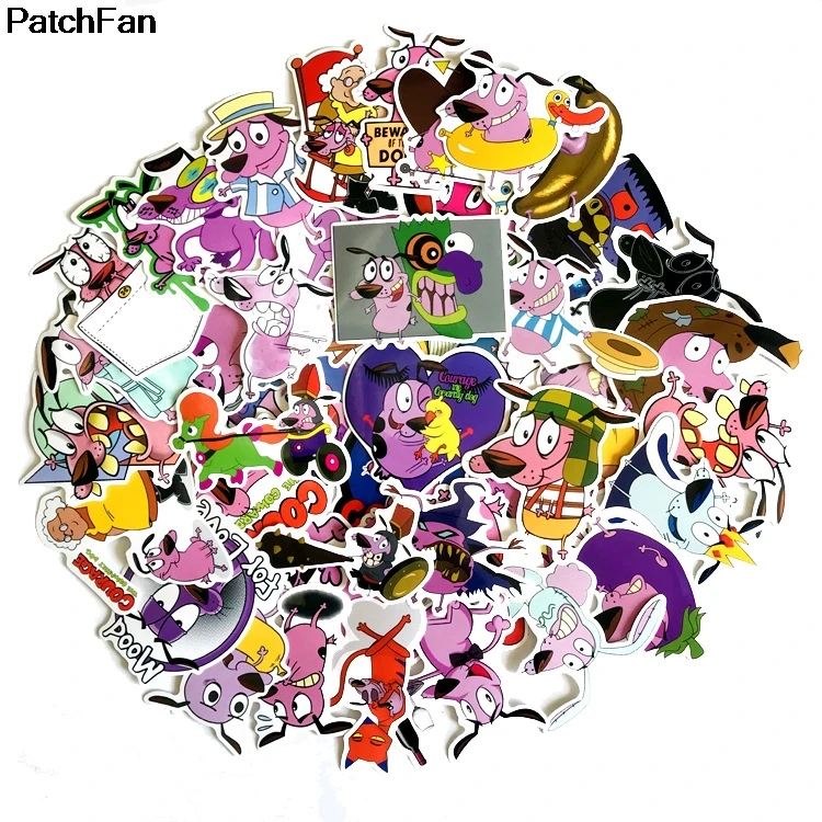 

Patchfan 50pcs COURAGE The Cowardly Dog Sticker for DIY scrapbooking album Laptop Phone notebook decals Waterproof Sticker A2591