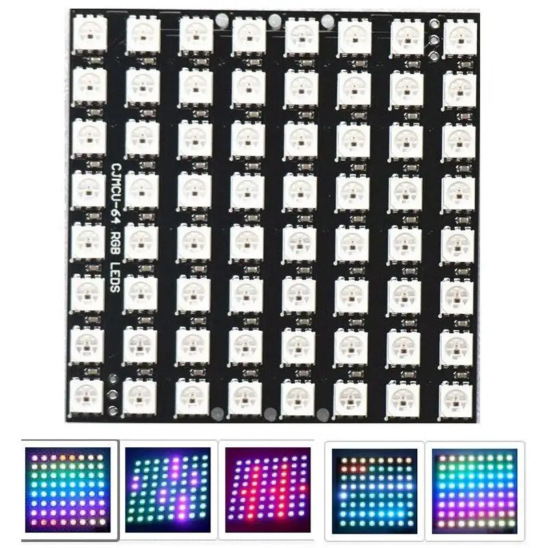 

New Arrival 1PC WS2812B 8x8 64-Bit Full Color 5050 RGB LED Lamp Panel Light LED Panel Downlights for Bathroom Lighting Arduino
