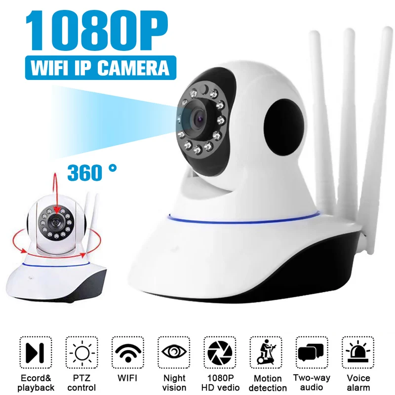 1080P Wireless WIFI IP Camera Home Indoor Security Monitor Smart Network Video System Two Way Audio / Night Vision