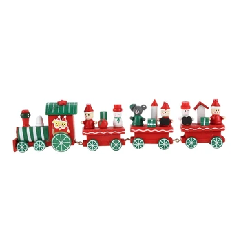 

1 Piece Wood Christmas Xmas Santa Claus Train Ornament Decoration Decor Gift Toy