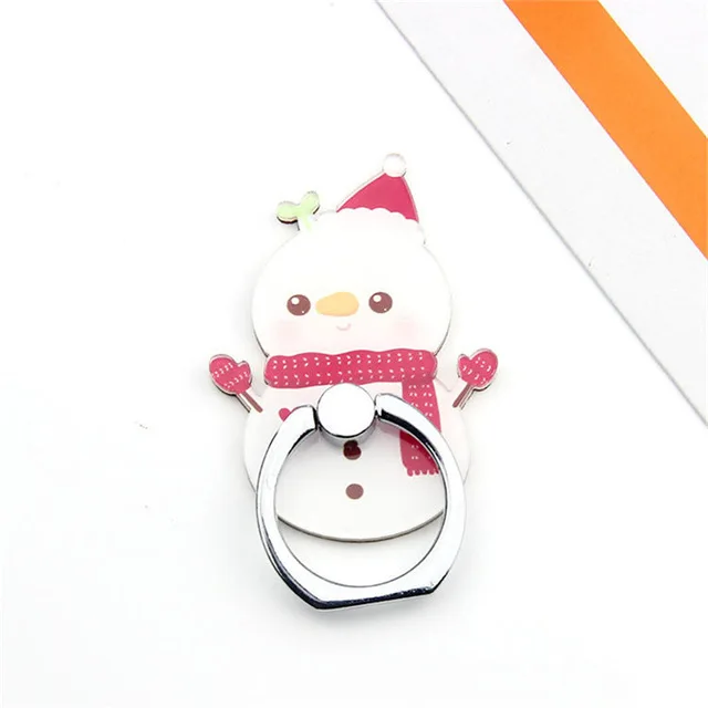 Рождественское металлическое кольцо-держатель для мобильного телефона милый подарок для iphone XR XS 7 8 plus Xiomi Redmi Note7 pro кольцо круг - Цвет: Snowman 1