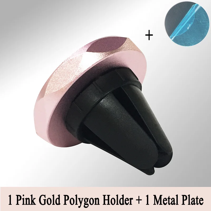 Pink Gold Polygon Магнитный автомобильный держатель для телефона, Автомобильный gps Держатель на вентиляционное отверстие, магнитный держатель для сотового телефона, подставка для iPhone 11 Pro Max, samsung S10 360, держатель Mi - Цвет: Pink Gold Polygon