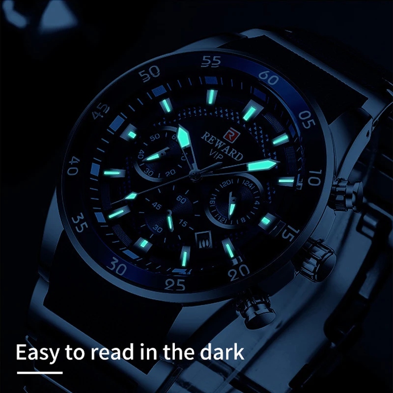 Mens Watches Top Brand Luxury Relogio Masculino Quartz Watches For Men Sports Blue Chronograph Wate-3