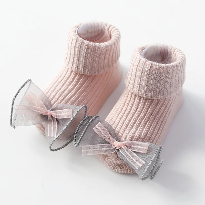 Lace Pink Emmababy, модные теплые нескользящие носки под сапоги для малышей теплая обувь с рисунком для маленьких девочек Нескользящие тапочки для детей от 0 до 18 месяцев - Цвет: Lace Pink