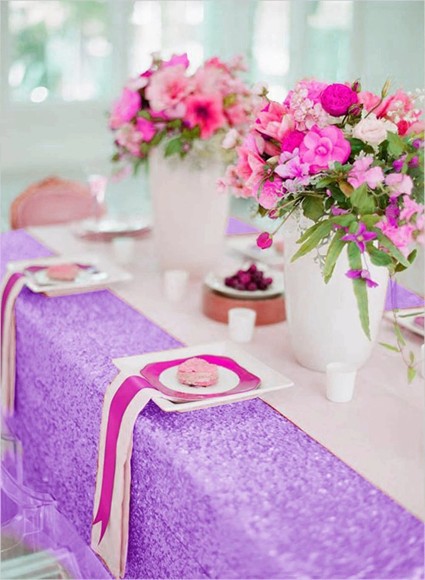 Lavender Sequin Tablecloth Lilac Wedding Party Sequin Tablecloths Classy and Elegant Table Cloth fo