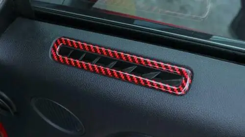 48 pcs Red Carbon Fiber Dashboard Center Console Inner Trim For Ford Mustang-19
