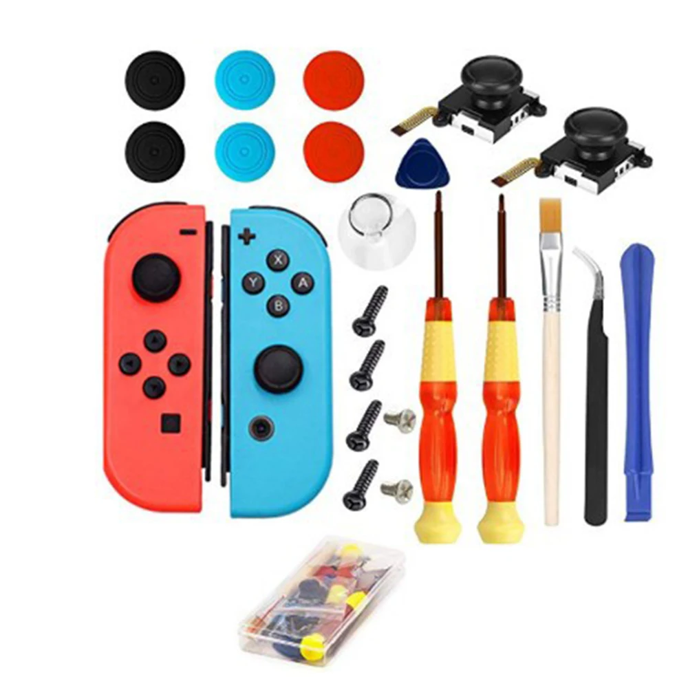 3D Analog Joycon Joystick Thumb Sticks Sensor Replacements Accessories For Nintend Switch Joy Con Controller Housing w/ Tool Kit 