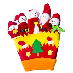 Рождественские перчатки для большого пальца, снеговик, Санта Клаус, кукольная перчатка, рождественские украшения, плюшевый палец