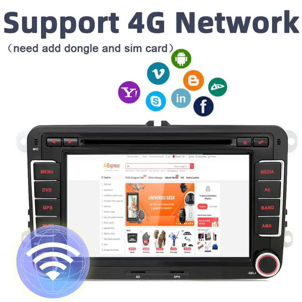 Best 2 Din Quad Core android 8.1 car dvd player Aux gps Stereo For Volkswagen Skoda POLO GOLF 5 6 PASSAT CC TIGUAN TOURAN Fabia Caddy 3 Best 2 Din Quad Core android 8.1 car dvd player Aux gps Stereo For Volkswagen Skoda POLO GOLF 5 6 PASSAT CC TIGUAN TOURAN Fabia Caddy 3