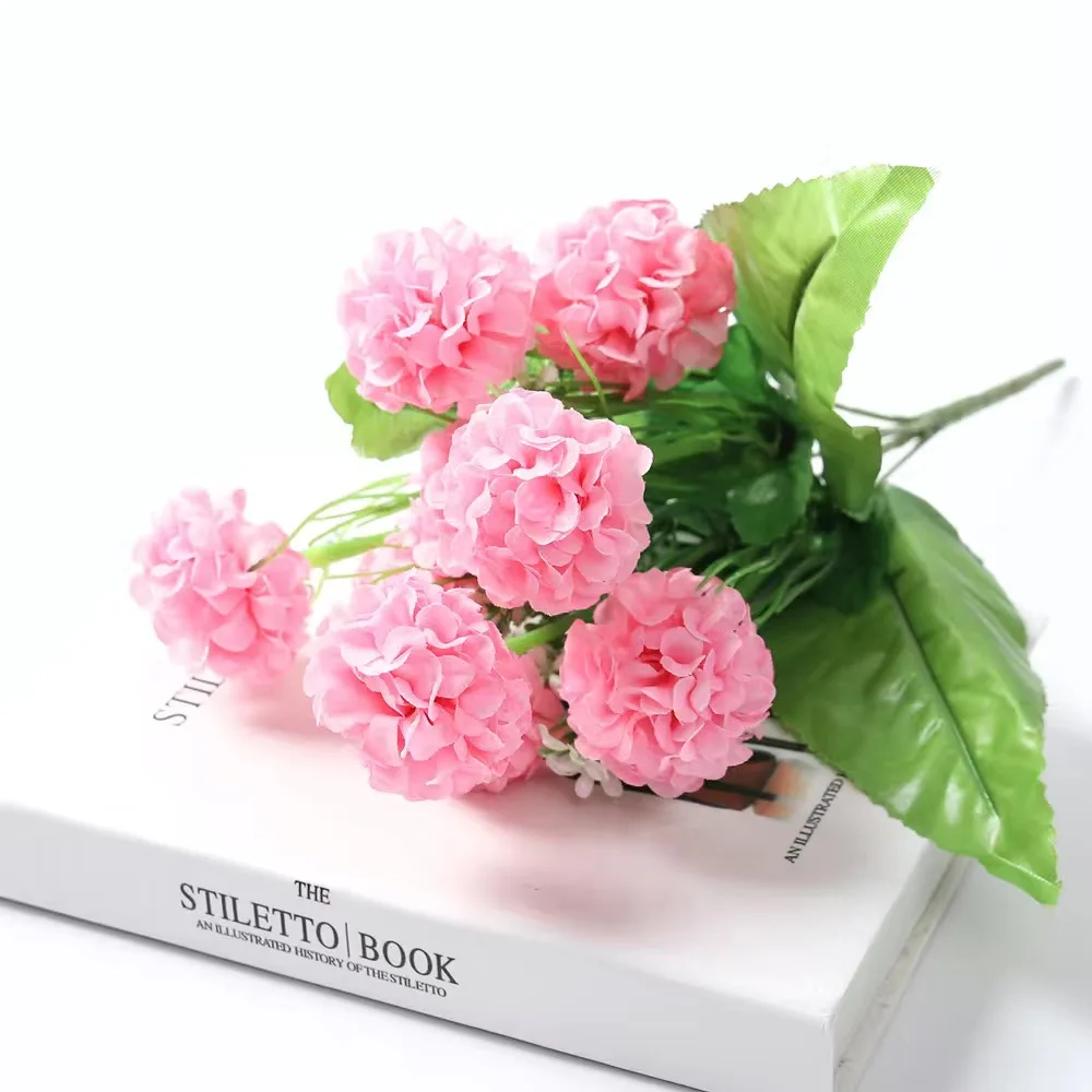 

2 Bunches Artificial Hydrangea Chrysanthemum Ball Fake Silk Flower DIY Home Outdoor Garden Decoration Flower Plant