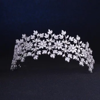 

Hairbands Fashion Ladies Wedding Headpieces With cube zircon Wholesale Bridal Hair Accessories Headdress Bridal Hair Tiaras