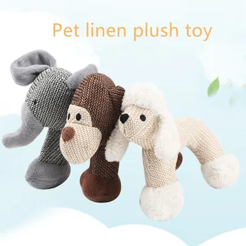 

Dog Chew Toys for Small Large Dogs Bite Resistant Linen Dog Squeaky Duck Toy Interactive Squeak Plush Puppy Dog Toy Pet Supplies